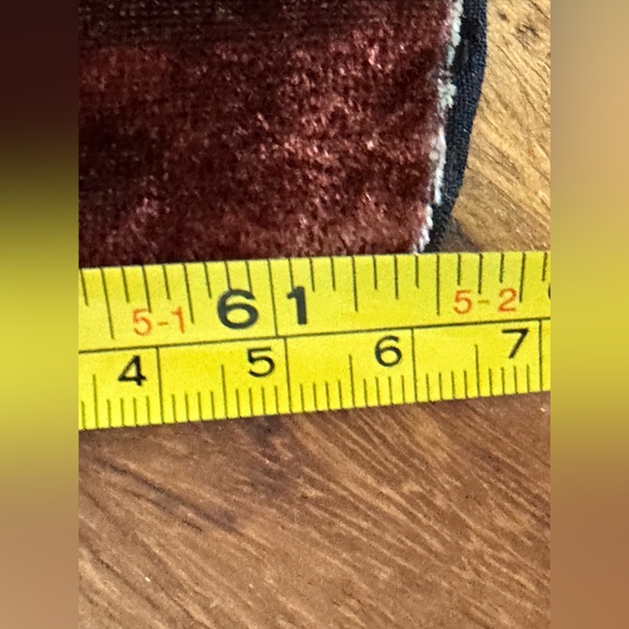 Velvet Scarf with Silk and Viscose black with bright Red Orange Detailing - Picture 9 of 10